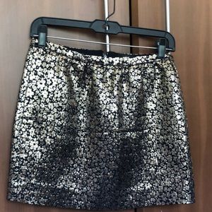 J.Crew Collection Gold Jacquard Mini Skirt